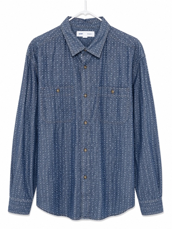 Old Navy Other - Old Navy Blue Dot-Pattern Casual Button-Down Shirt